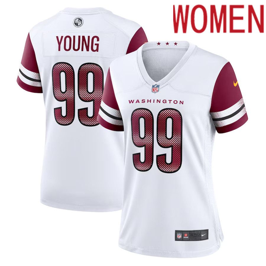 Women Washington Commanders 99 Chase Young Nike White Game NFL Jersey